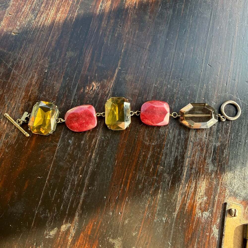 J.J.ill Gemstone Toggle Bracelet Red Amber
